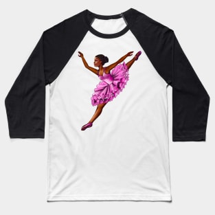 Black ballerina with corn rows ballet dancing ! beautiful  black girl with Afro hair and dark brown skin wearing a pink tutu.Hair love ! Baseball T-Shirt